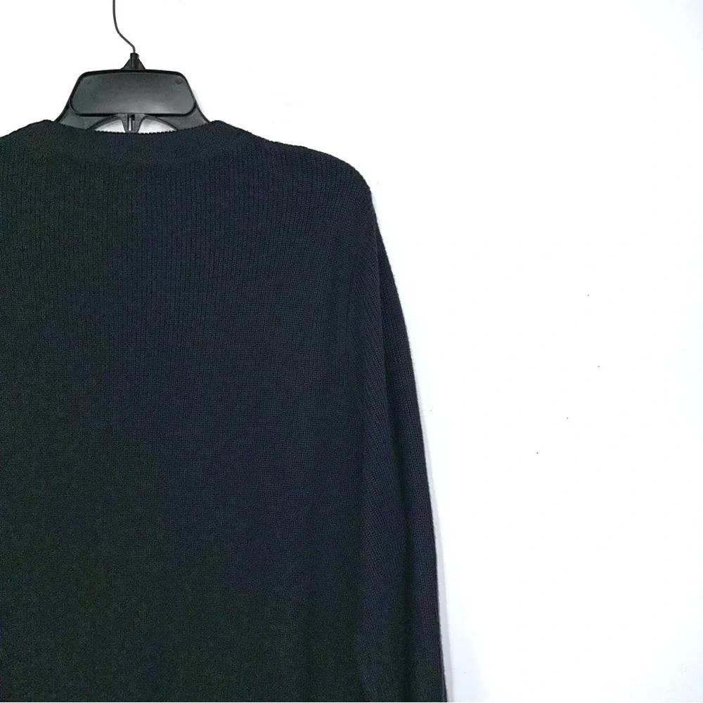1901 Nordstrom Crewneck Ribbed Knit Sweater In Black Caviar Size XL NEW